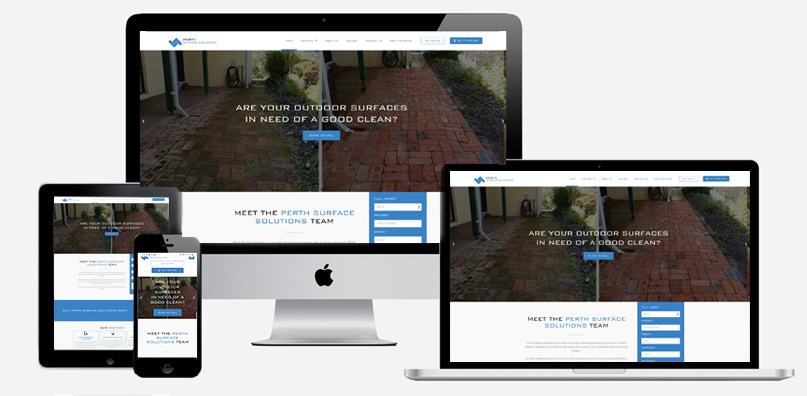 Mock up of Perth Surface Solutions website